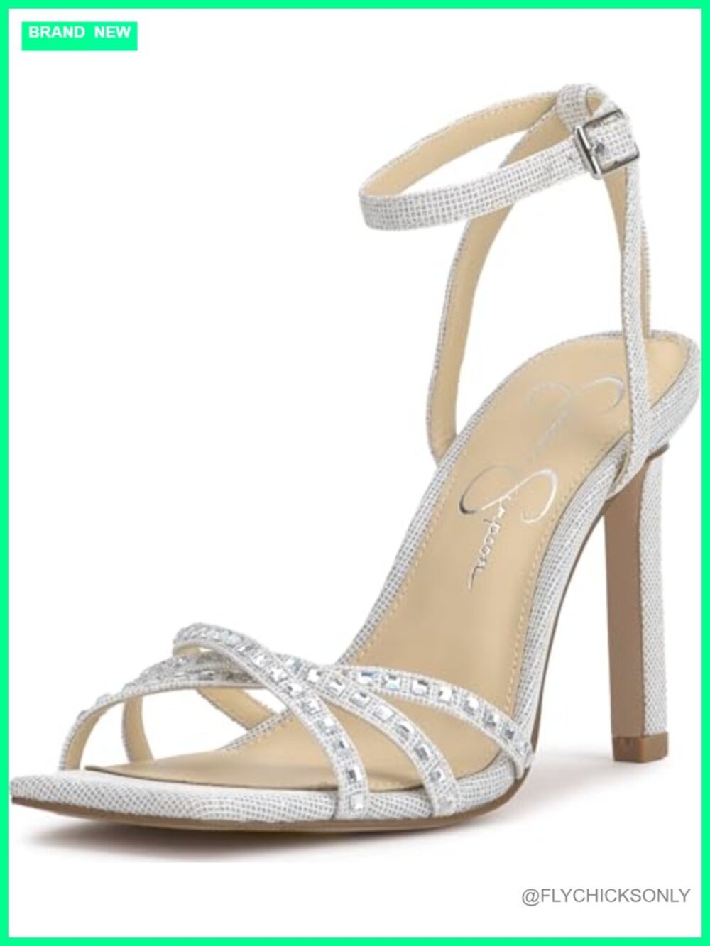 Jessica Simpson Leonah Stiletto Heel Sandals Open Square Toe Formal